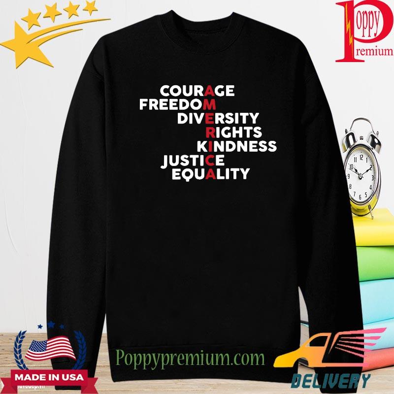 American courage freedom diversity rights kindness justice equality s long sleeve
