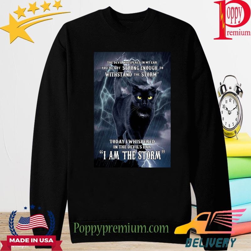 Cat withstand the storm today I whispered in the devil's ear I am the storm s long sleeve