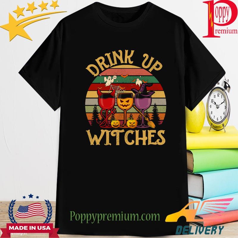 Drink up Witch wine pumpkin Halloween vintage shirt
