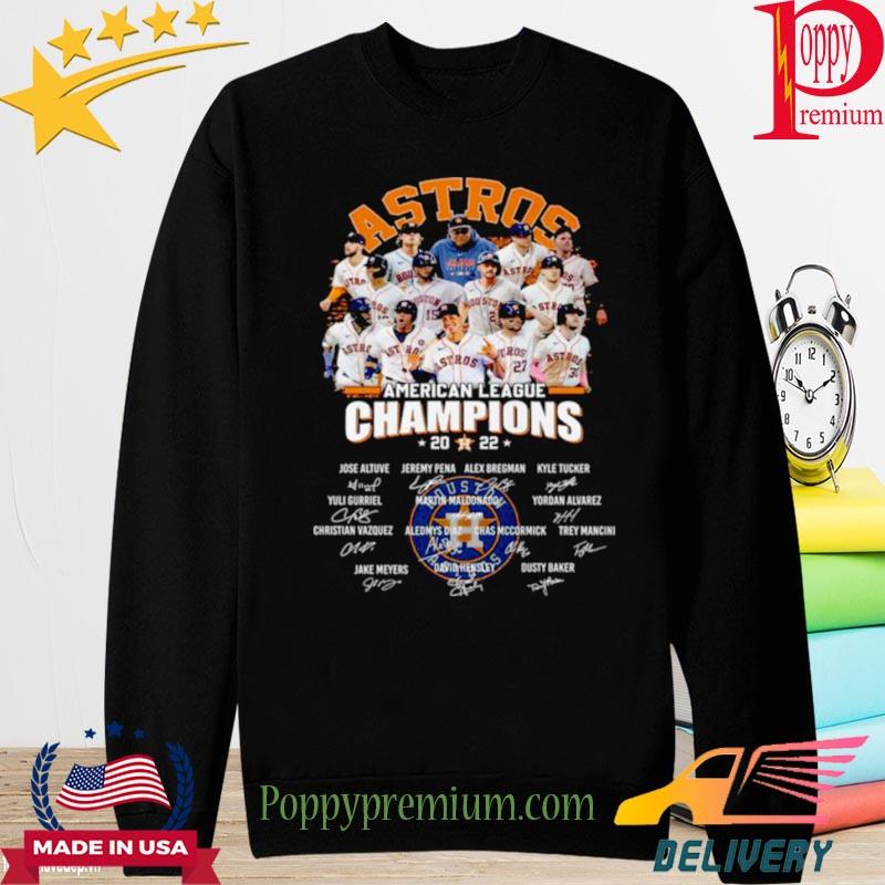 MLB Team Houston Astros American League Champions 2022 Signatures shirt,  hoodie, sweater, long sleeve and tank top