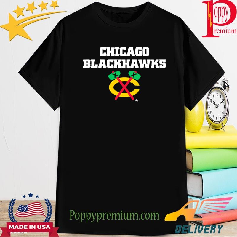 Chicago Blackhawks Mitchell And Ness Black Logo Shirt