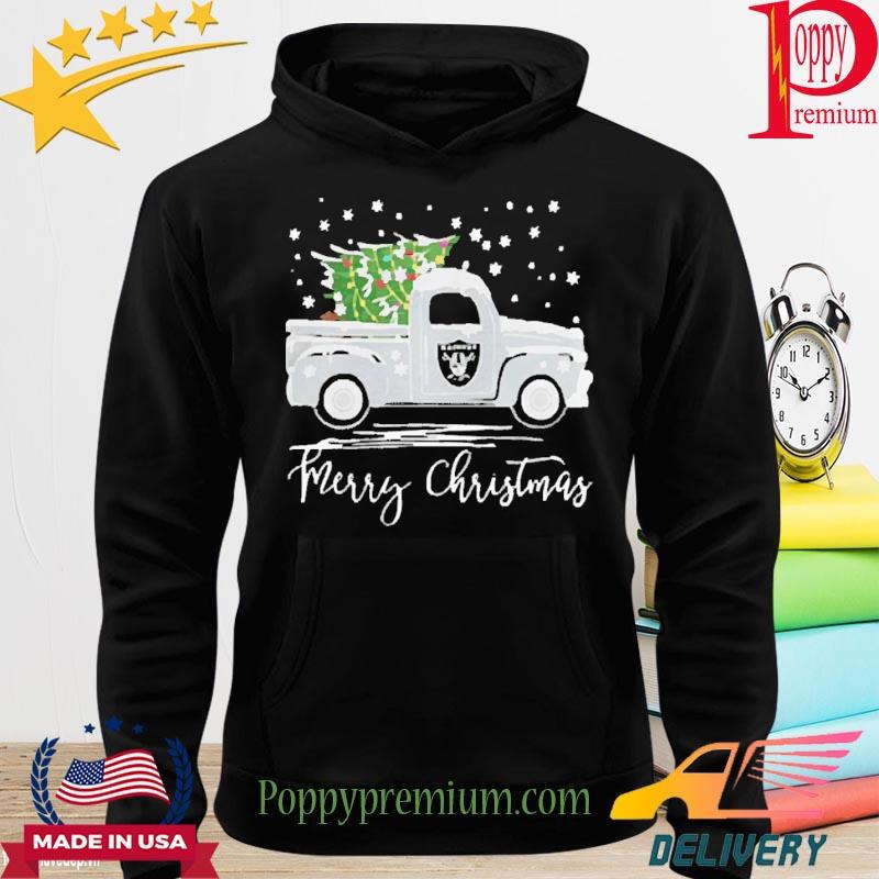 Oakland Raiders Truck Merry Christmas shirt - Online Shoping