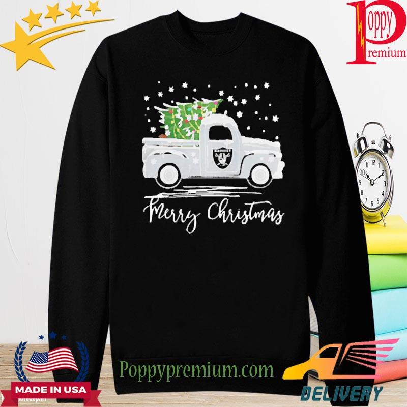 Oakland Raiders Truck Merry Christmas shirt - Online Shoping