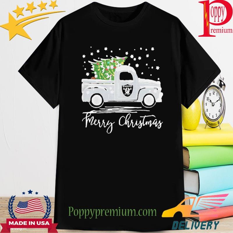 Oakland Raiders Truck Merry Christmas shirt - Online Shoping