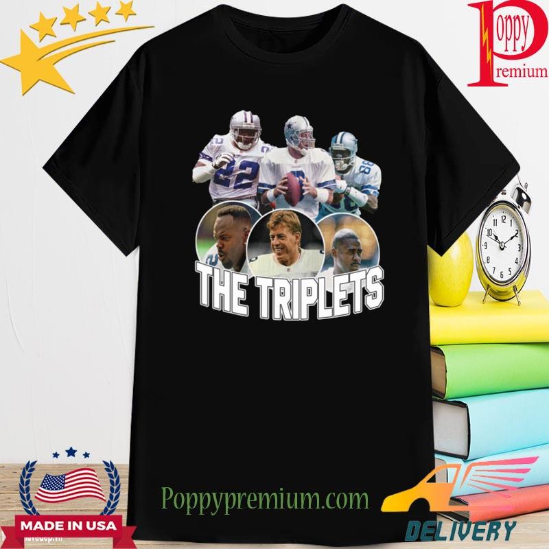 Official dak Prescott The Triplets Emmitt Smith Troy Aikman And Michael  Irvin Shirt, hoodie, sweater, long sleeve and tank top