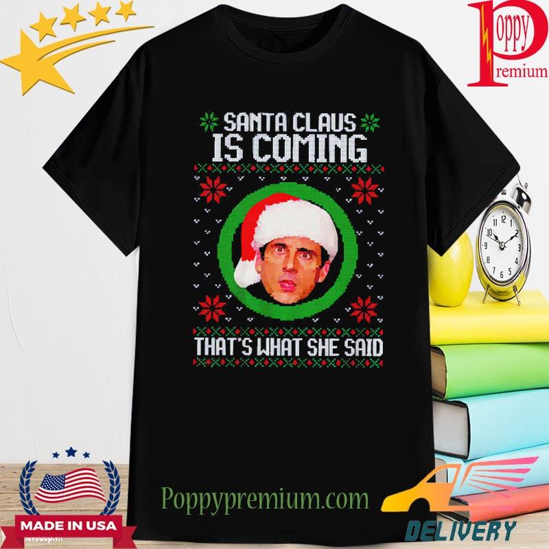 Official The Office Santa Claus Is Coming Michael Scott T-Shirt