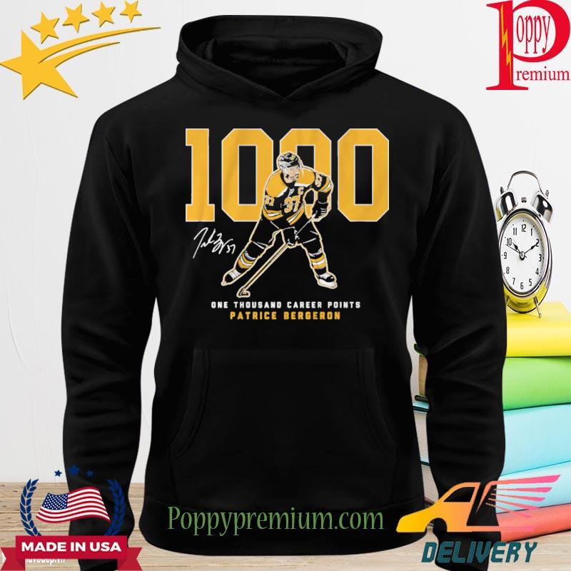 One thousand career points patrice bergeron 1000 points signature