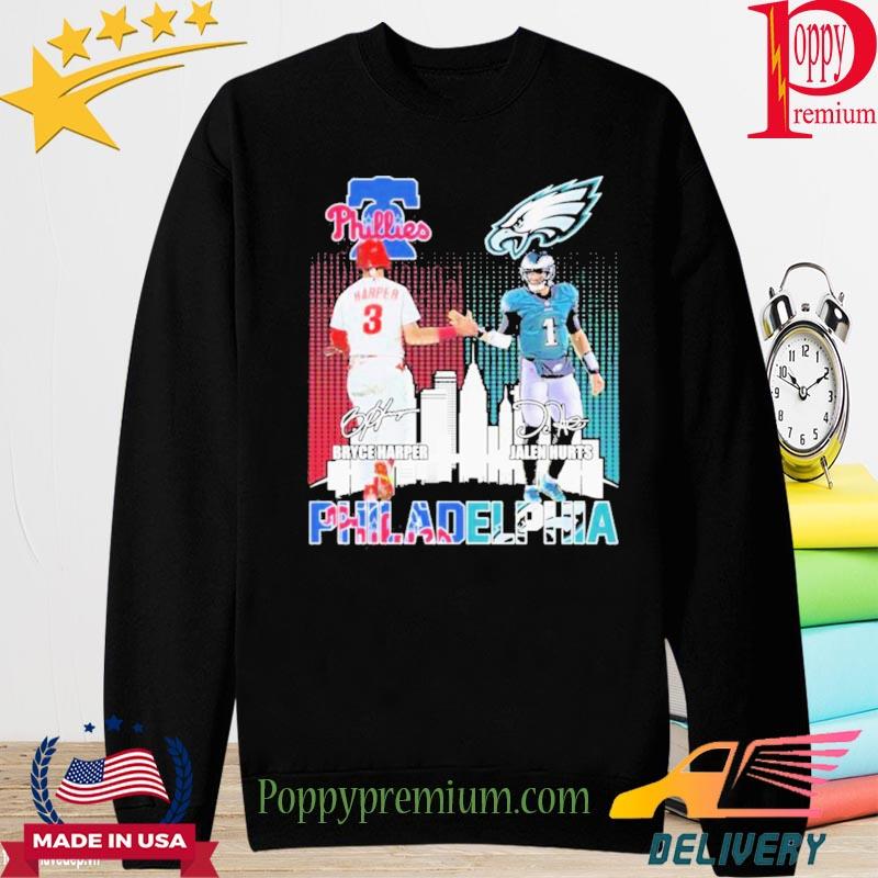 Official philadelphia Phillies Bryce Harper And Eagles Jalen Hurts T Shirt,  hoodie, sweater, long sleeve and tank top