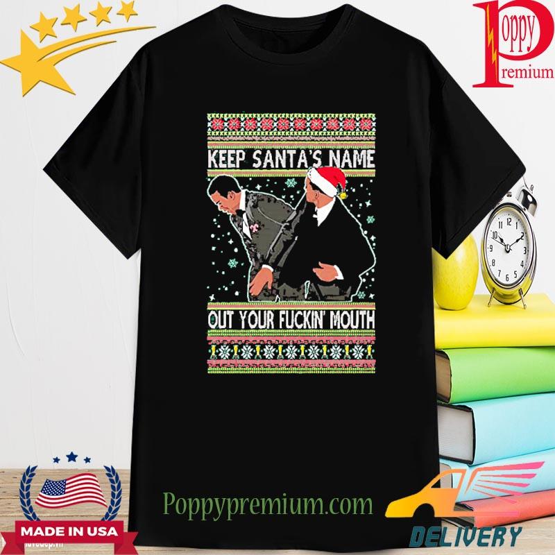 Will Chris Slap Award Show Meme Christmas Sweater Keep Santas Name Out Your Mouth Ugly Christmas Sweater