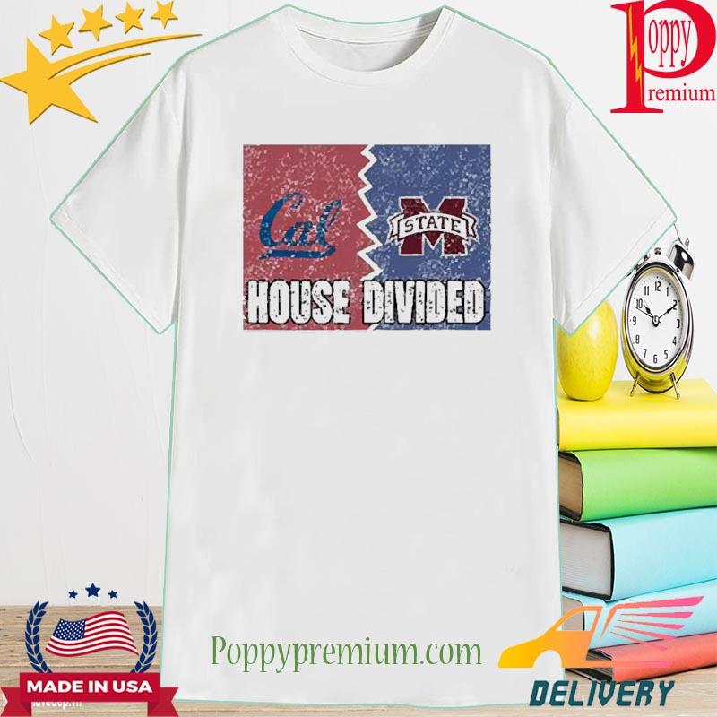 Distressed California Mississippi State Sport Team House Divided Shirt