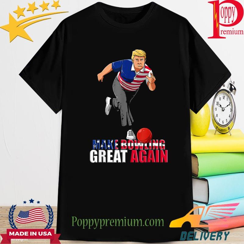 Official donald Trump make bowling great again bowling American flag shirt