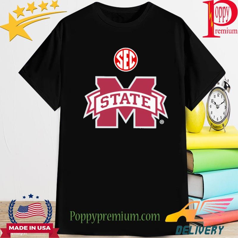 Official mike leach wearing sec logo and mississippi state bulldogs logo shirt