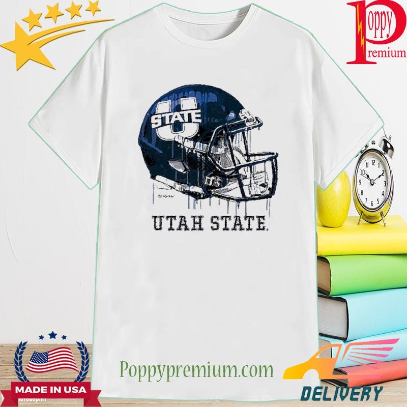 Utah State Aggies Youth Dripping Helmet T-Shirt