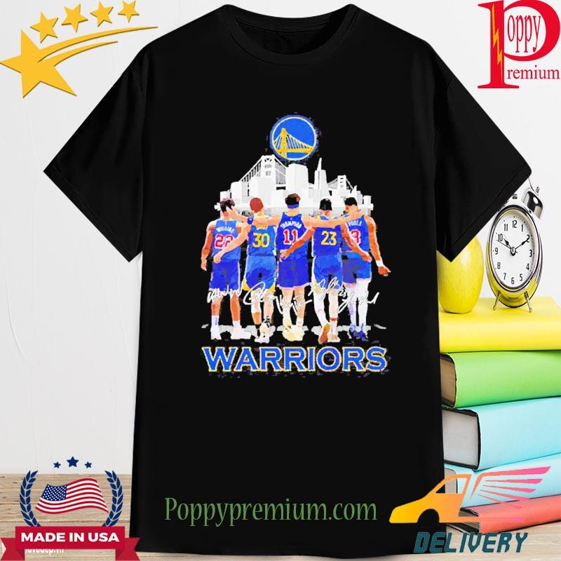Wiggins Curry Thompson Green and Poole Golden State Warriors signatures new Shirt