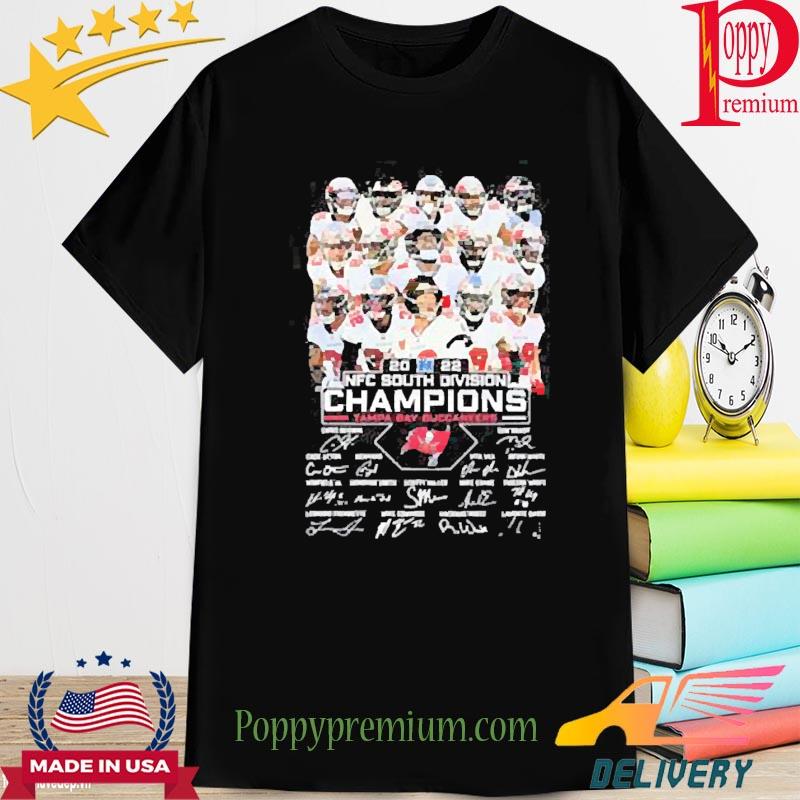 Tampa Bay Buccaneers Team 2022 Nfc South Division Champions Signatures New  2023 Shirt, hoodie, sweater, long sleeve and tank top