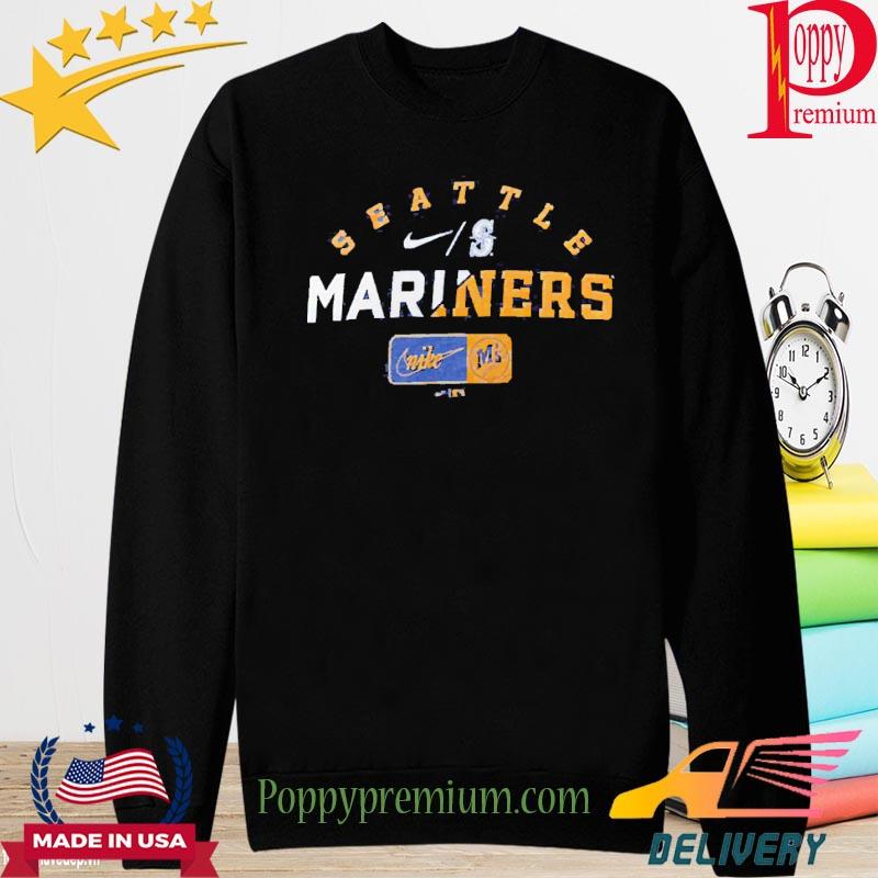 Official Seattle Mariners Nike Rewind Review Slash Tri-Blend T