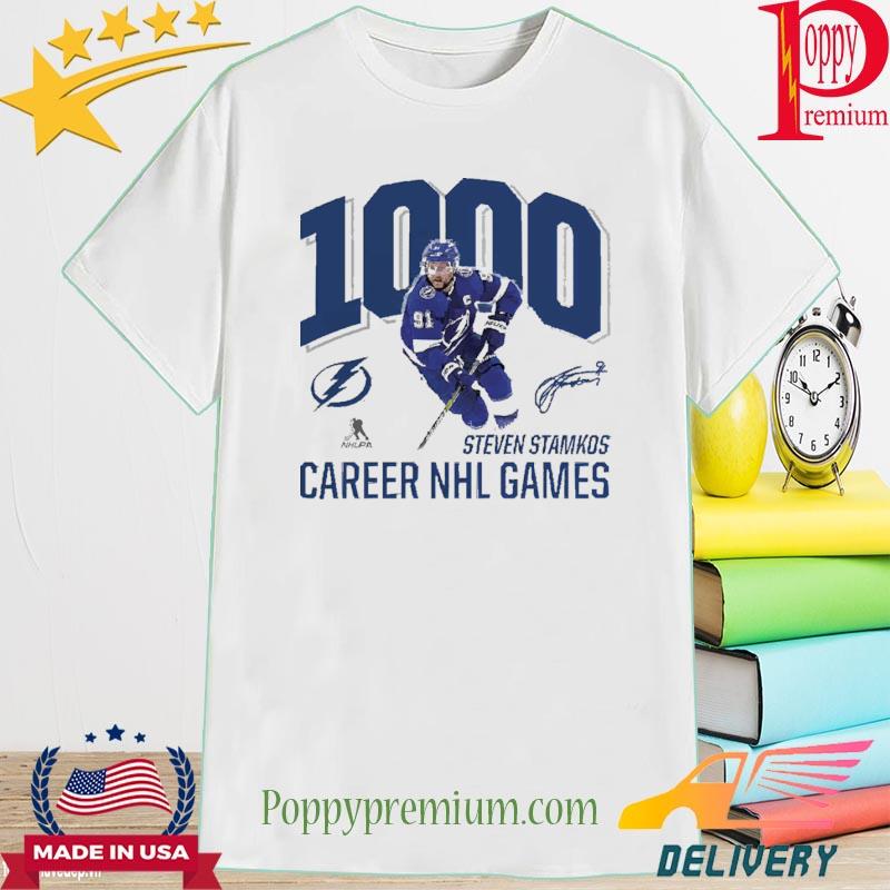 Steven Stamkos Tampa Bay Lightning Fanatics Branded 1000 Career Games New 2023 Shirt